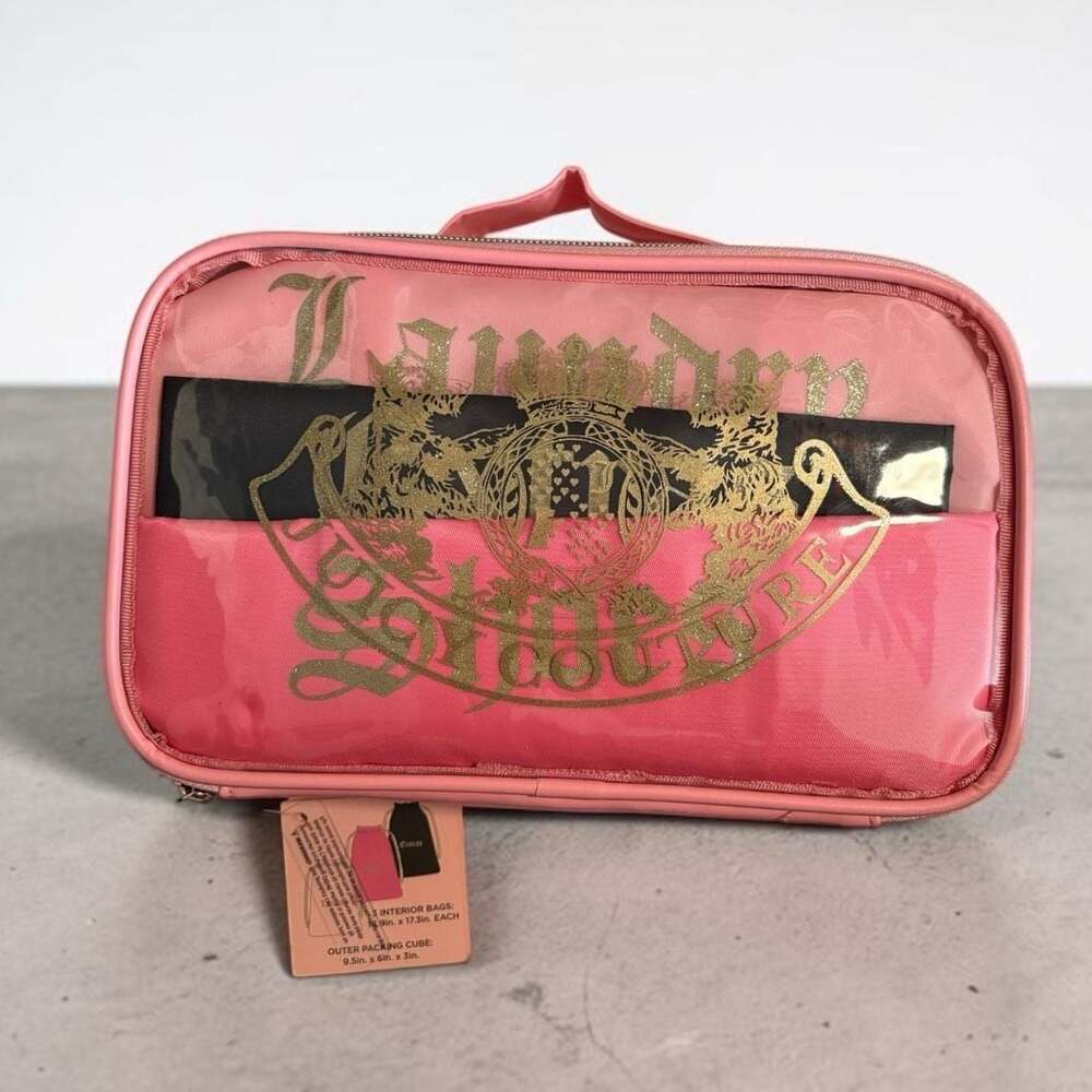 Juicy Couture Travel Packing Cube and 3 Drawstring Bag Set